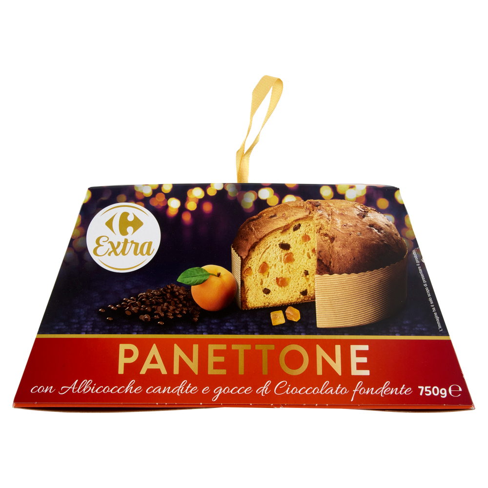 Carrefour Extra Panettone con Albicocche candite e gocce di Cioccolato fondente 750 g