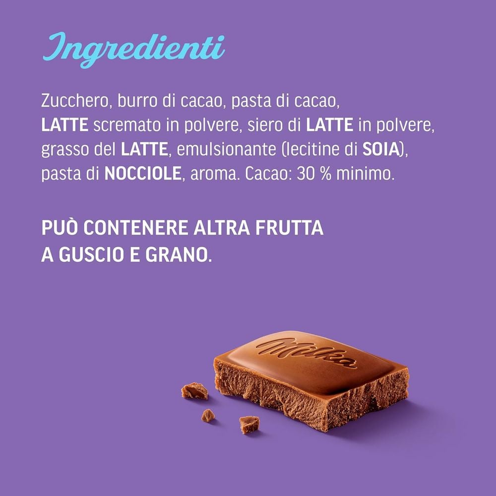 Milka Cioccolato al Latte, Tavoletta di Cioccolato al Latte Classica, Latte 100% Alpino, Cacao Sostenibile Tavoletta 90 g