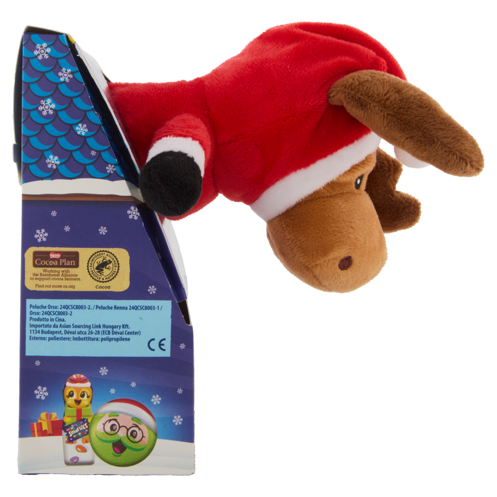 SMARTIES Peluche Orsetto e Renna con Personaggi di Cioccolato al Latte e Confetti Smarties 95g