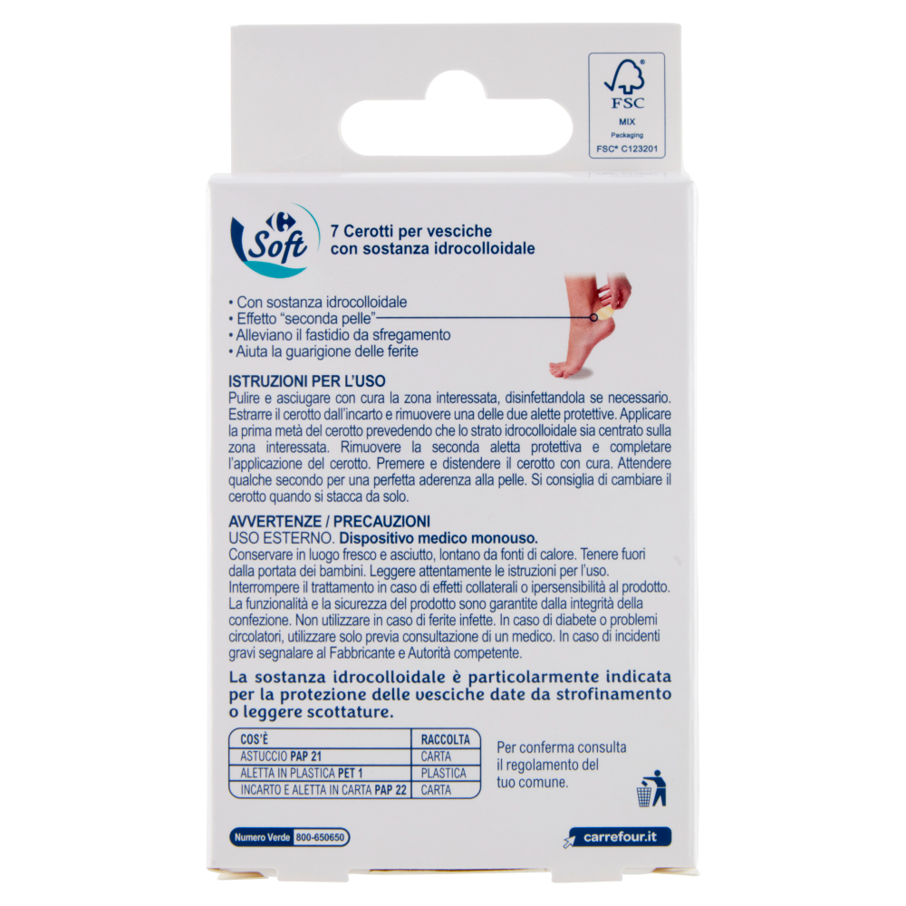 Carrefour Soft Piedi Cerotti Retro Tallone 7 pz