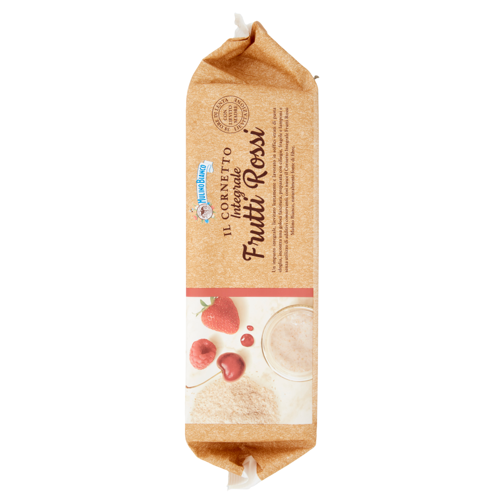 Mulino Bianco Cornetti Integrali Frutti Rossi Merenda con 100% Farina Integrale 6 pezzi 300g