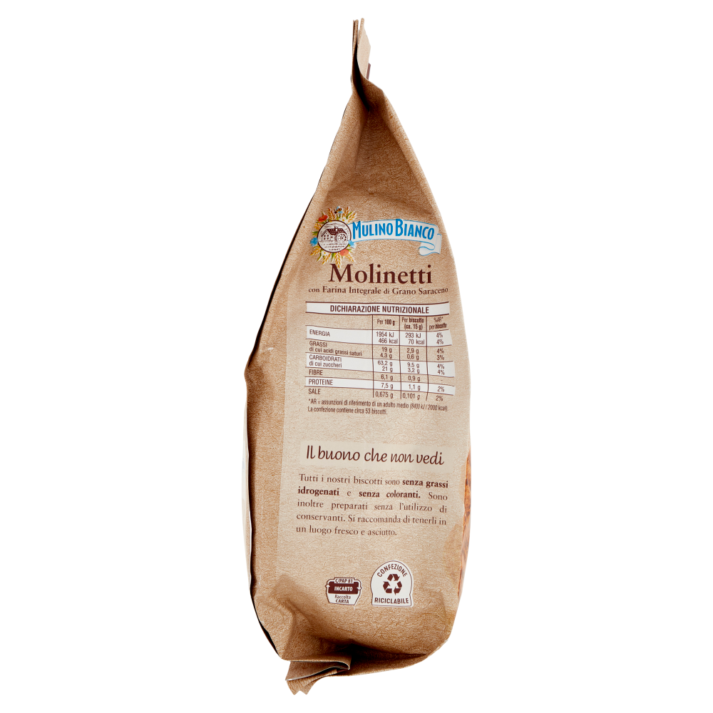 Mulino Bianco Molinetti Biscotti con Farina Integrale di Grano Saraceno 800g