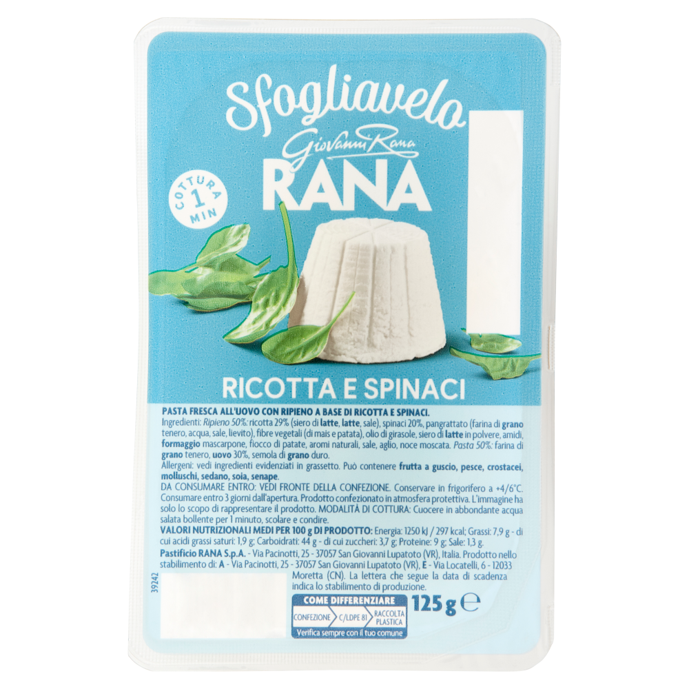 Giovanni Rana Sfogliavelo Ricotta e Spinaci 125 g