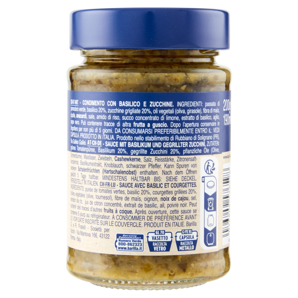 Barilla Pesto Rustico Basilico e Zucchine 200g Carrefour