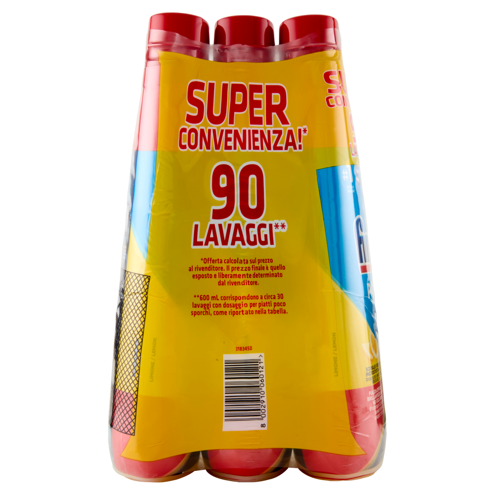 Finish Power Gel Lemon 3 x 30 lavaggi liquido lavastoviglie 3 x 600 ml