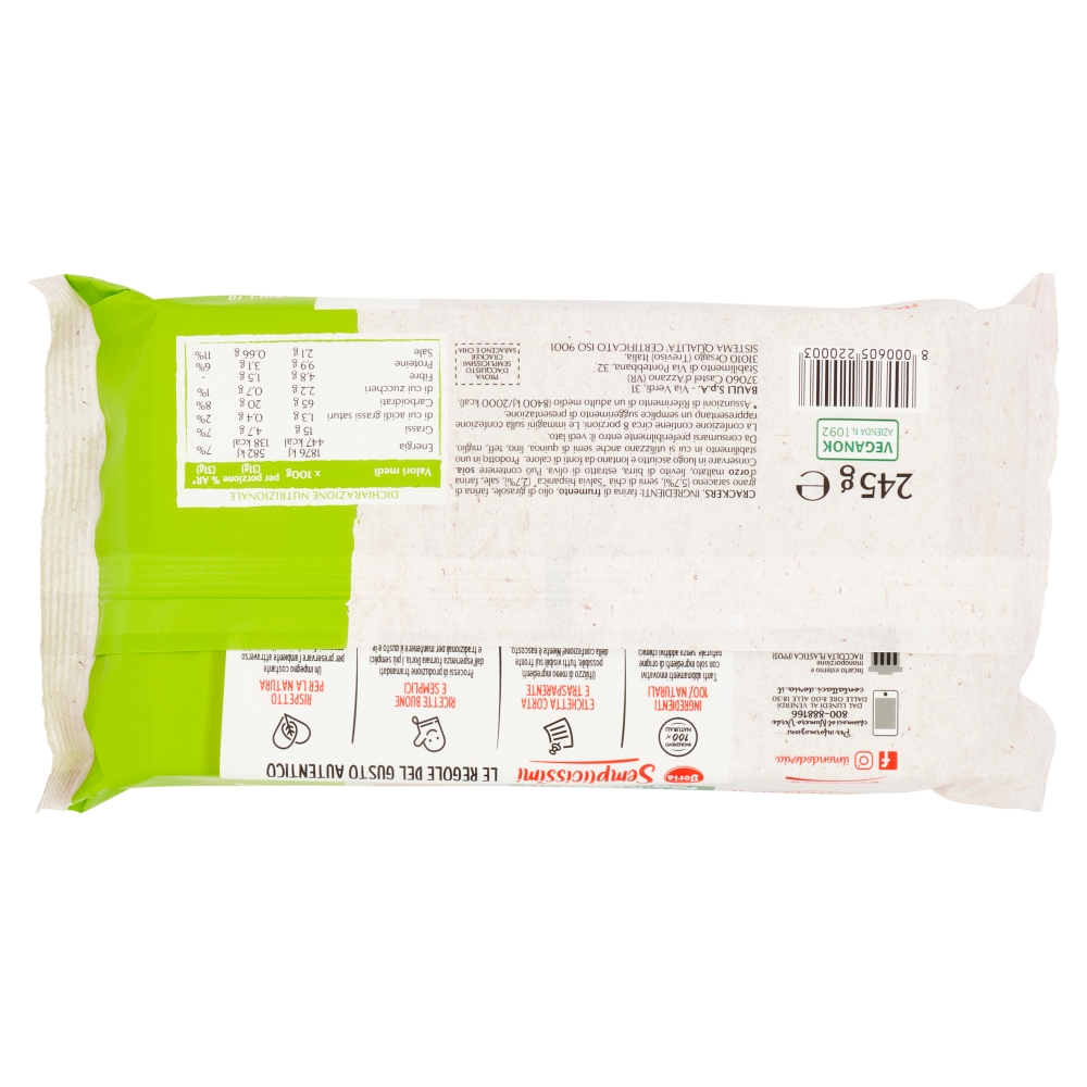 Doria Semplicissimi Crackers Grano Saraceno e Semi di Chia - 245 g