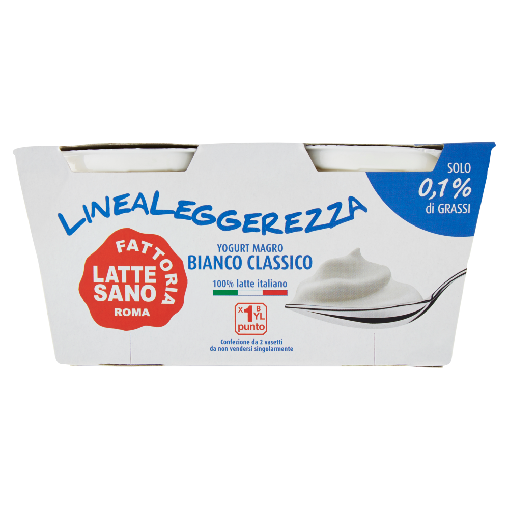 Fattoria Latte Sano Linealeggerezza Yogurt Magro Bianco Classico 2 x 125 g