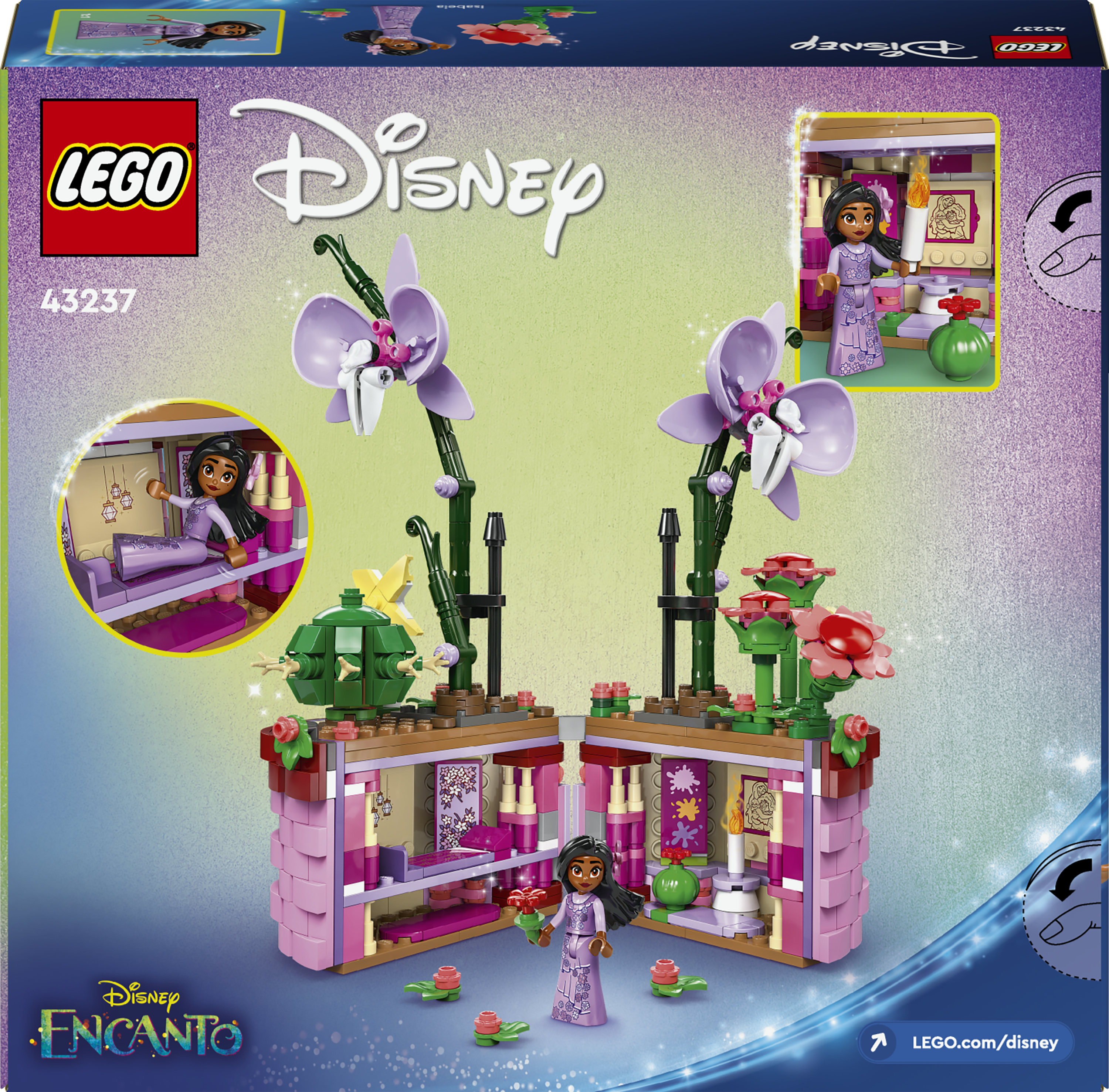 LEGO Disney 43237 Vaso di Fiori di Isabela, Giochi per Bambini 9+ con Mini Bambolina e Cesto Apribile, Regalo dal Film Encanto