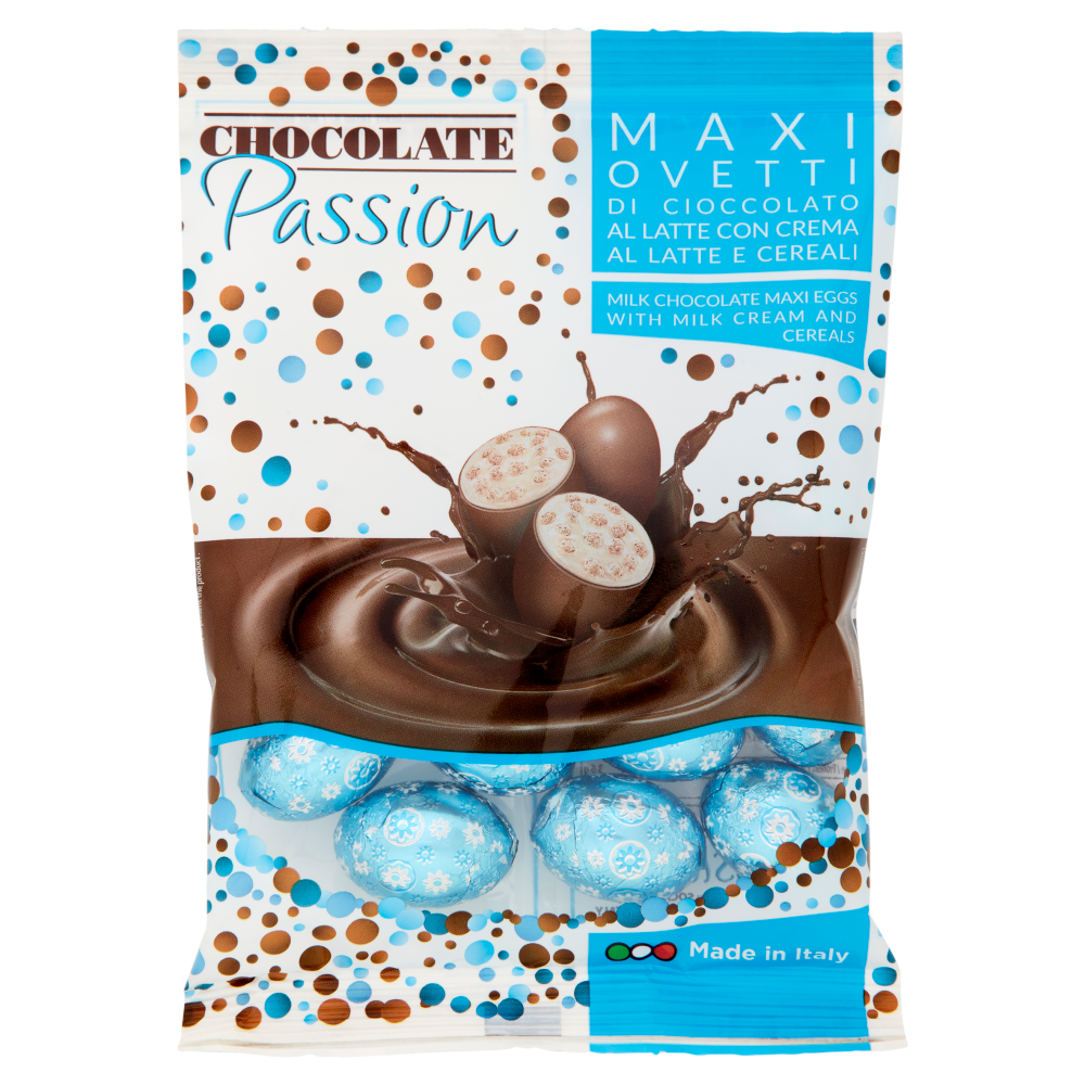 Chocolate Passion Maxi Ovetti di Cioccolato al Latte con Crema al Latte e Cereali 110 g