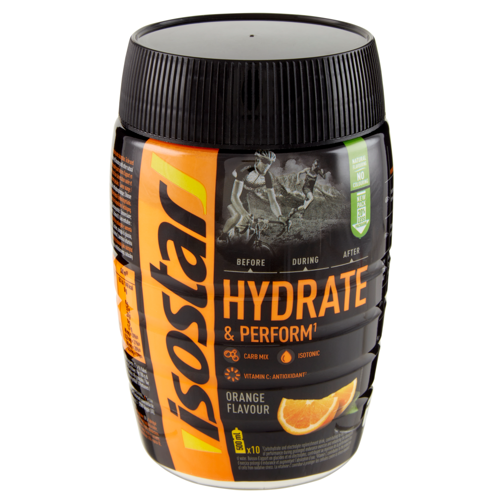 Isostad Hydrate & Perform, Preparato in polvere per bevanda isotonica sport, Gusto arancia 400 g