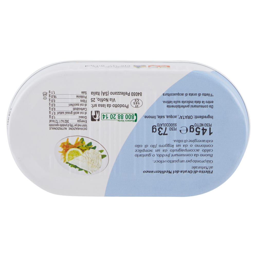 Sapori di Mare Filetto di Orata del Mediterraneo al Naturale 145 g