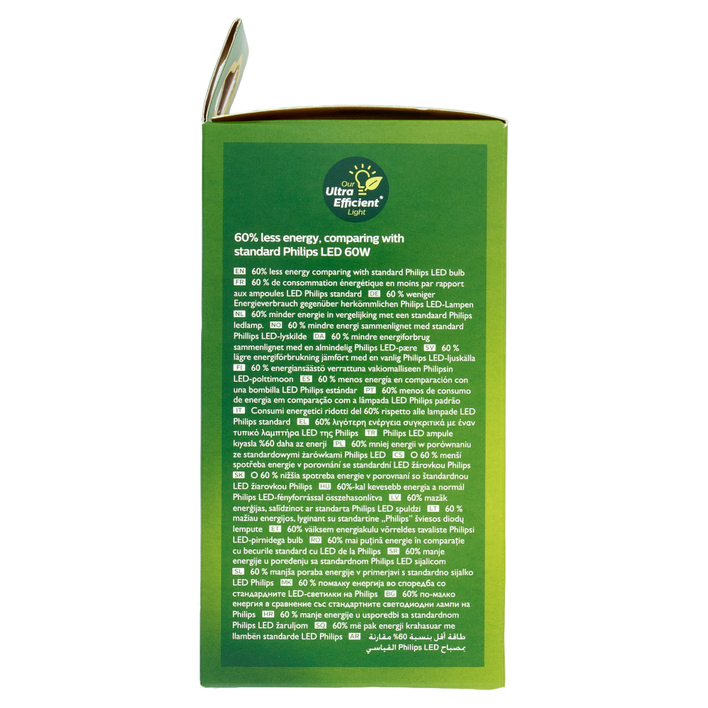 Philips LED Goccia Vetro Smerigliato 60W E27 2700K Non-Dim Classe A