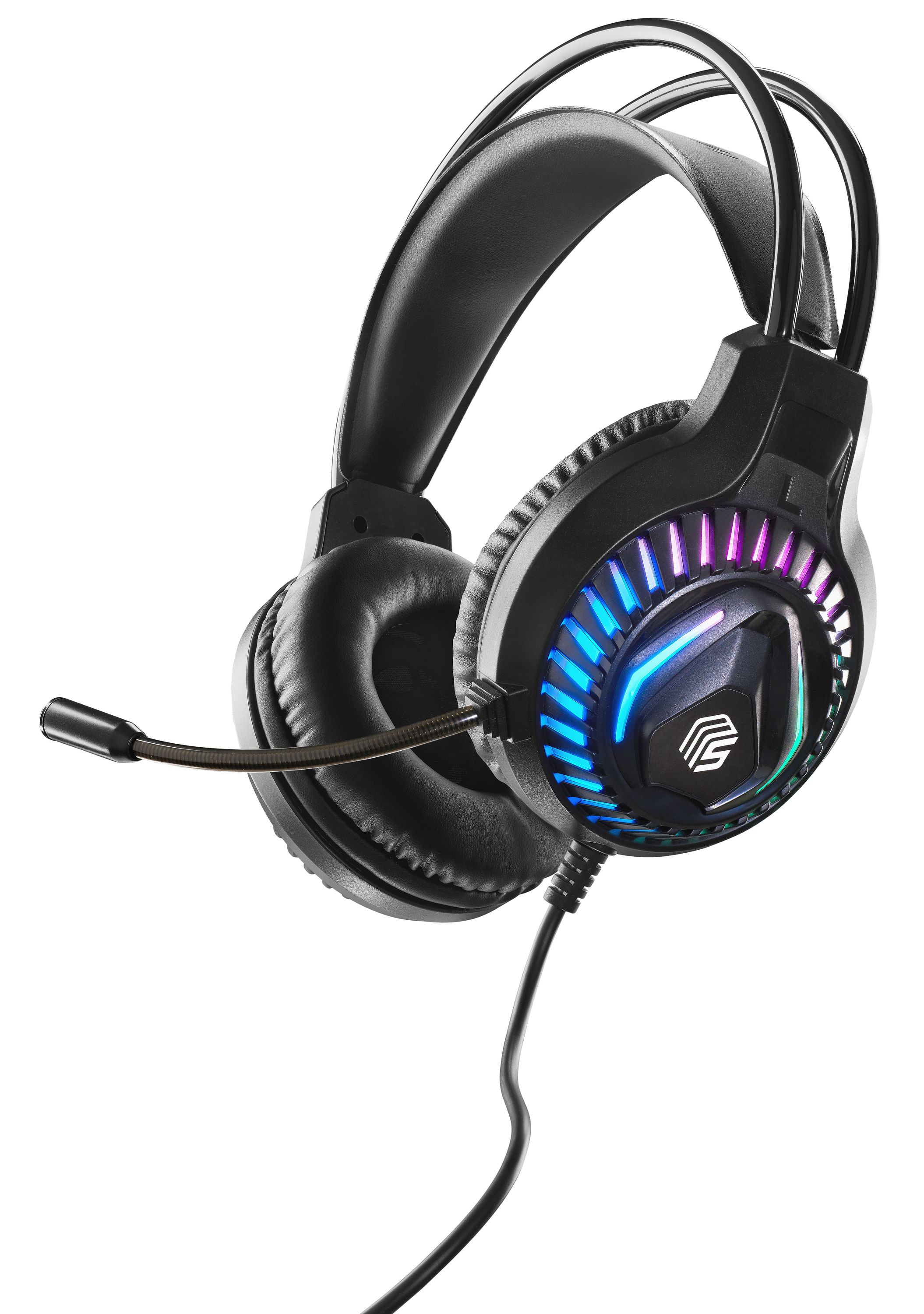 Music Sound Predator Cuffie da gaming con cavo JACK 3.5mm lungo 160cm. Dotate di luci RGB, microfono flessibile, archetto regolabile e padiglioni ultra-morbidi per un comfort perfetto durante le tue partite.
