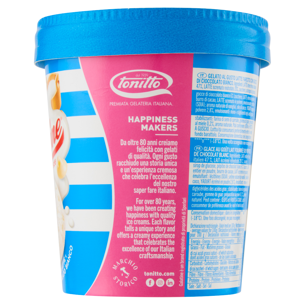 Galatine Gelato con Tanto Latte e Gocce di Cioccolato Bianco 500 ml