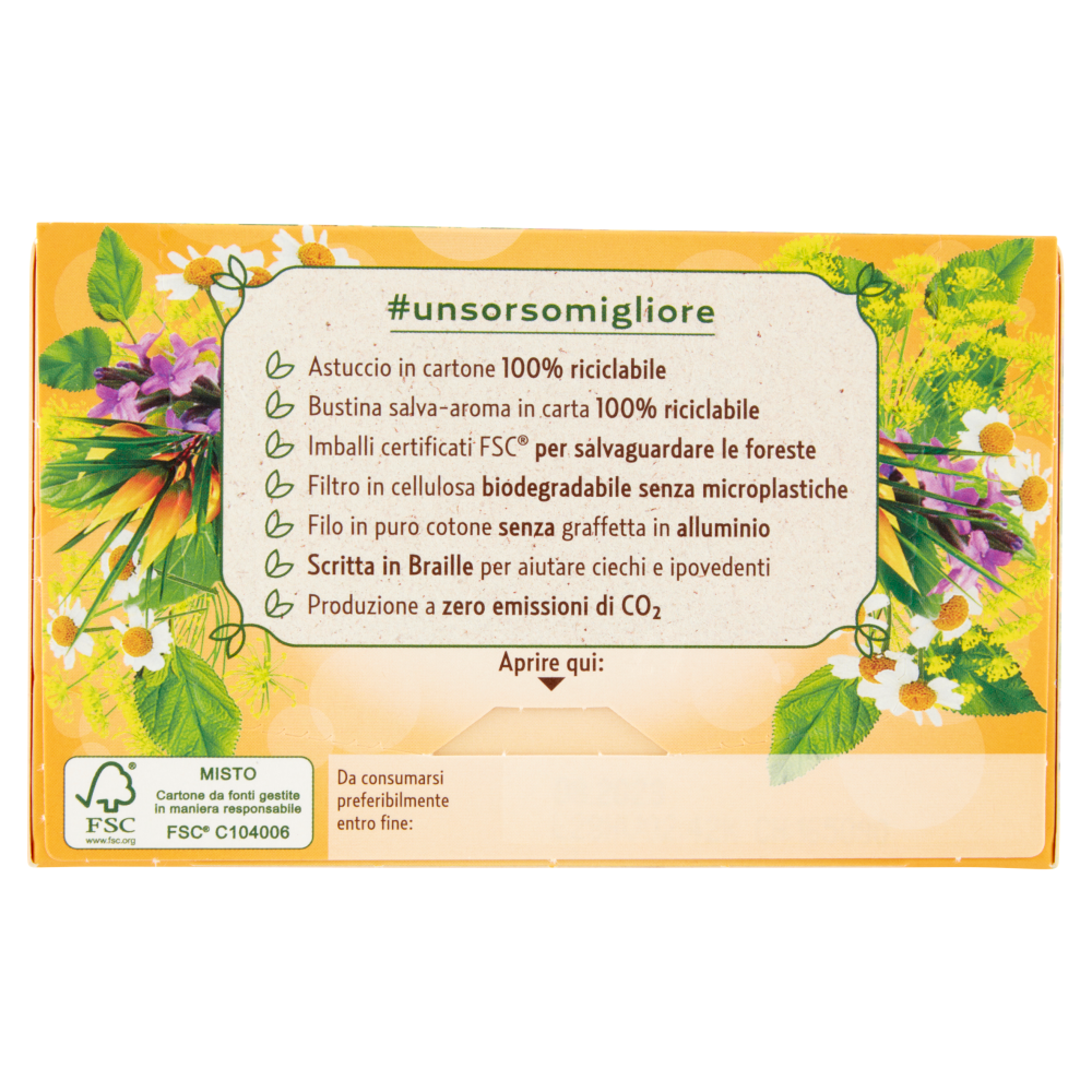 Pompadour Le Tisane Digestiva con Finocchio e Camomilla 18 x 2,2 g