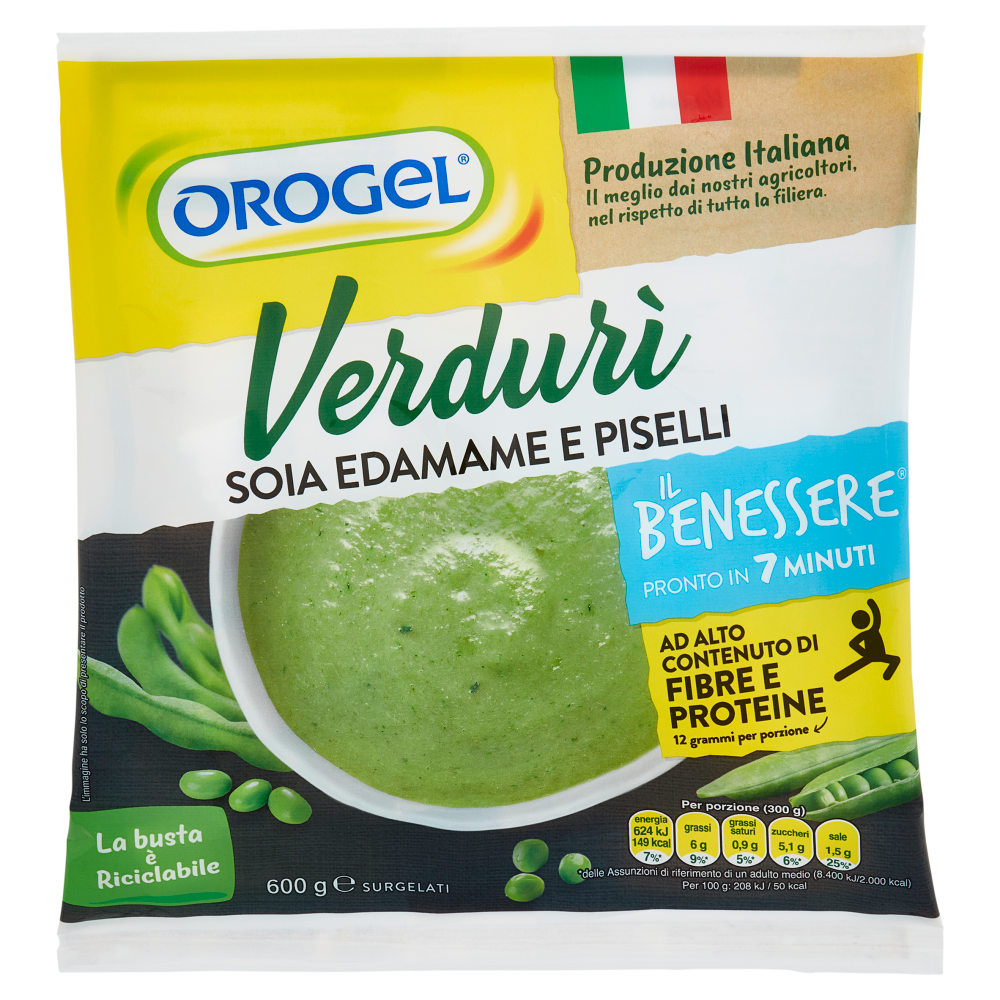 Orogel Il Benessere Verdurì Soia Edamame e Piselli Surgelati 600 g