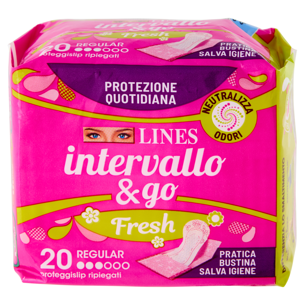 Lines intervallo & go Fresh Regular proteggislip ripiegati 20 pz