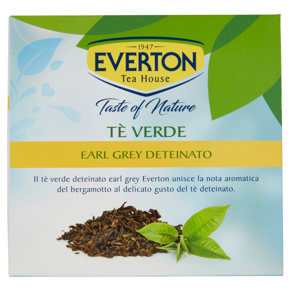 Everton Taste of Nature Tè Verde Earl Grey Deteinato 40 x 1,4 g