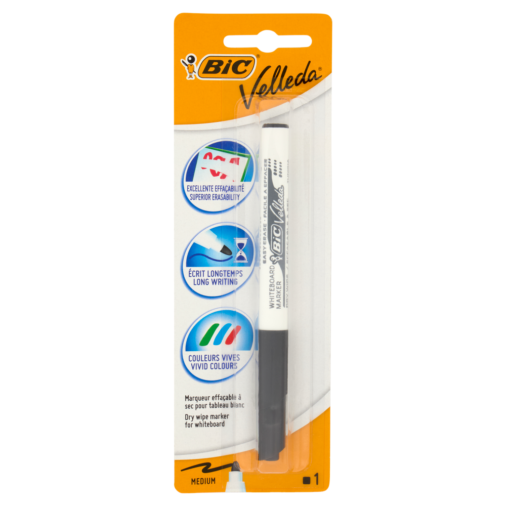 Bic Velleda Marcatore per lavagna bianca Medium Nero 1 pezzo