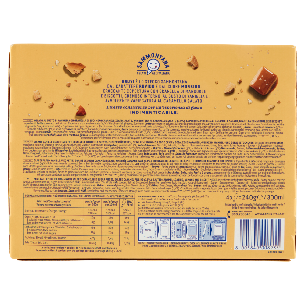 Sammontana Gruvi Mitico Croccantino 4 x 60 g