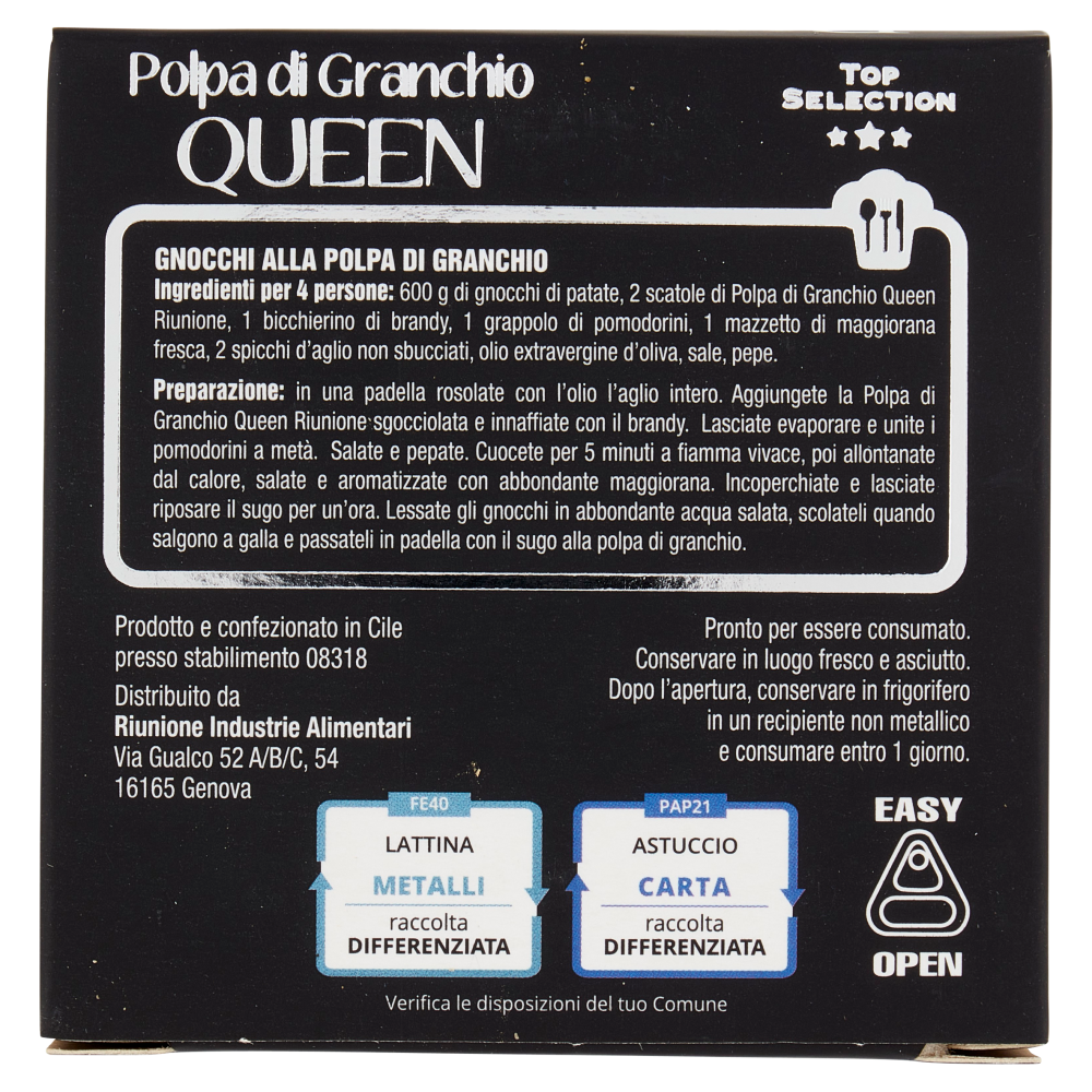 Riunione Top Selection Polpa di Granchio Queen 150 g
