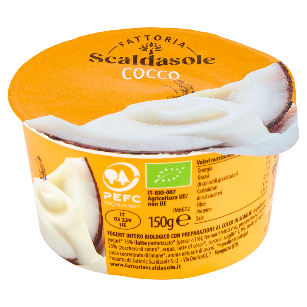 Fattoria Scaldasole con Scaglie di Cocco yogurt biologico 150 g