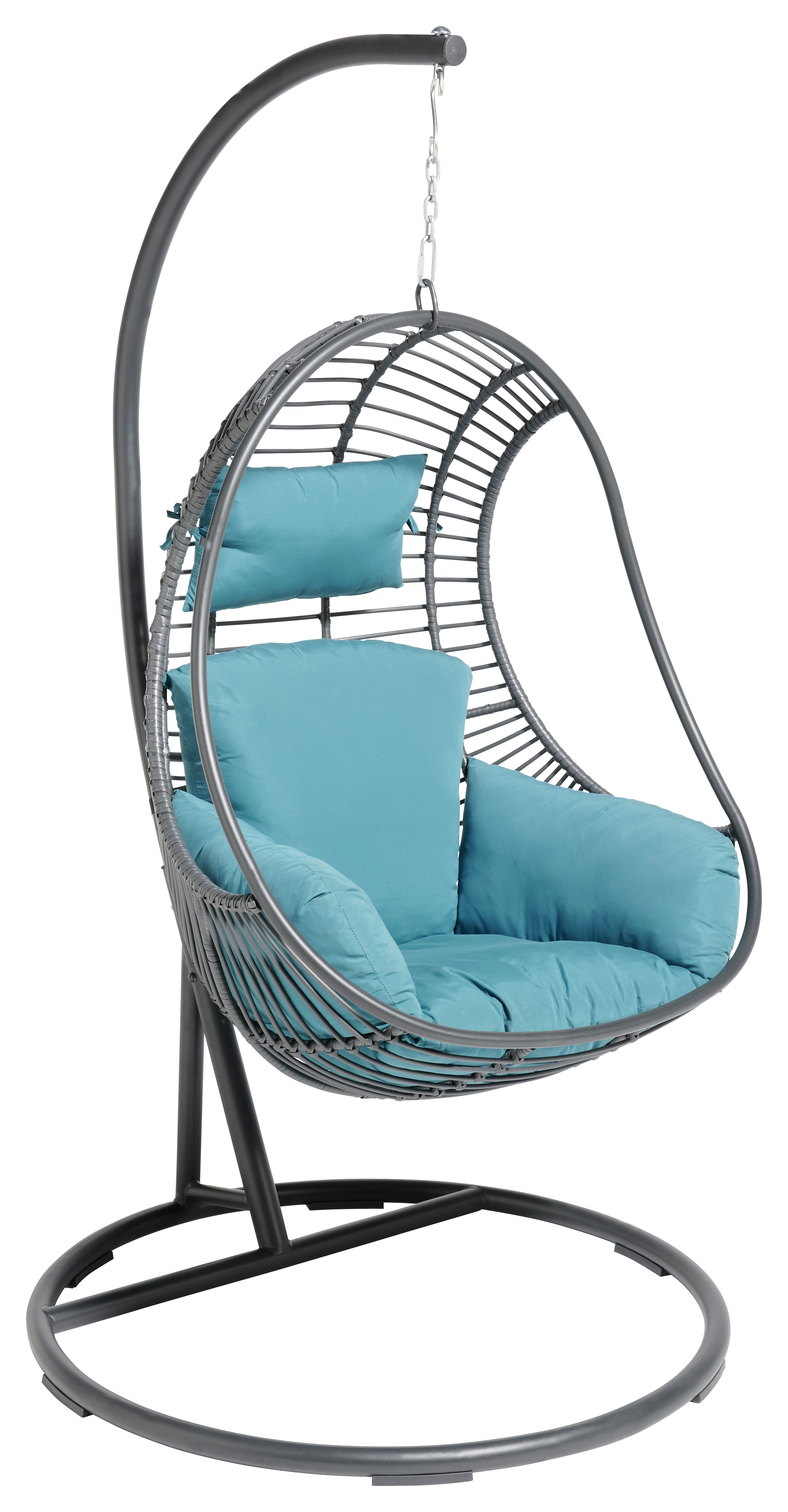 Hyba Poltrona a dondolo sospeso in acciaio con cuscini