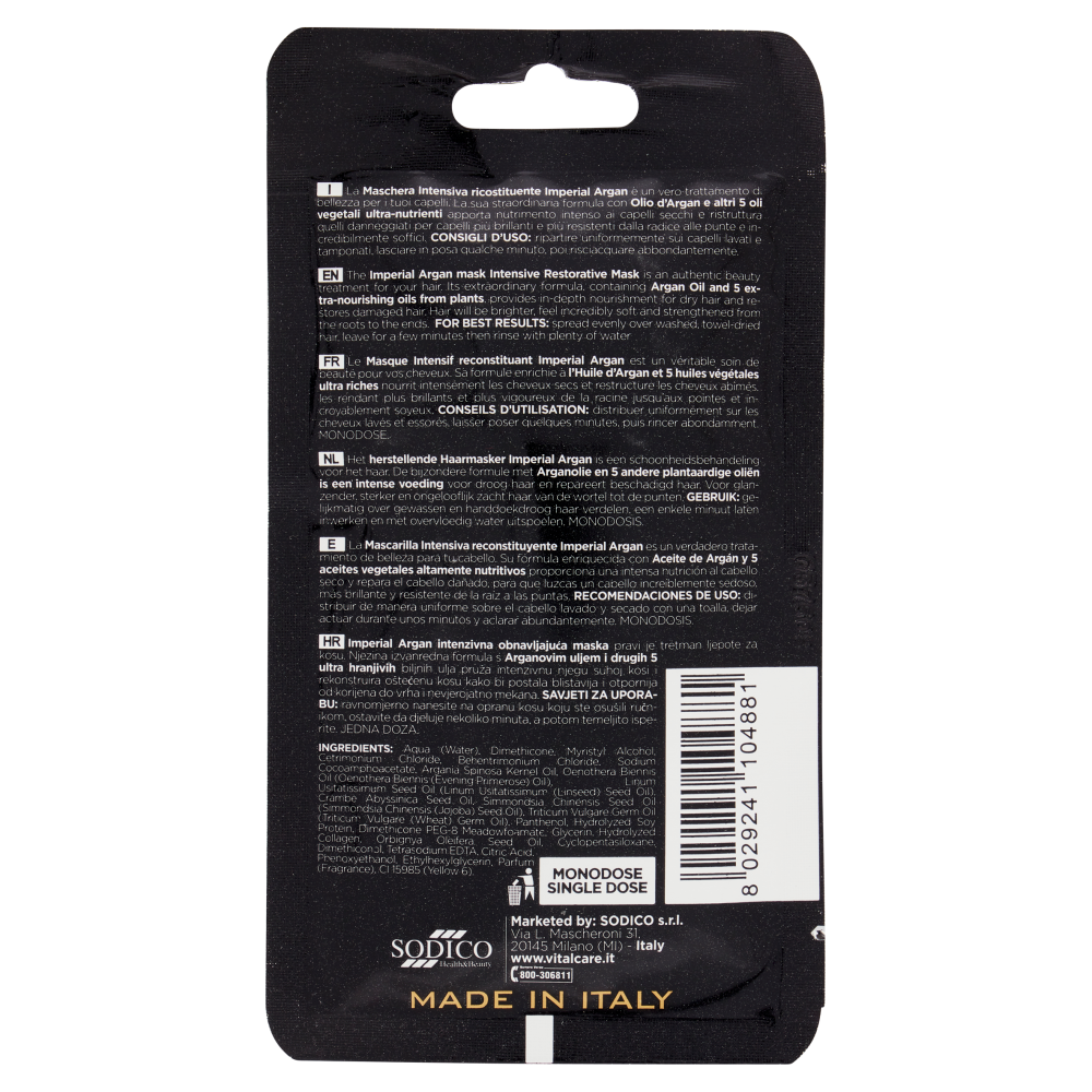 Vitalcare Professional Imperial Argan Maschera Capelli Ristrutturante 25 ml