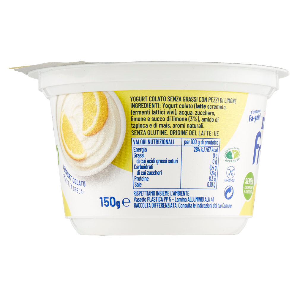 Fage fruyo Limone 0% Grassi 150 g
