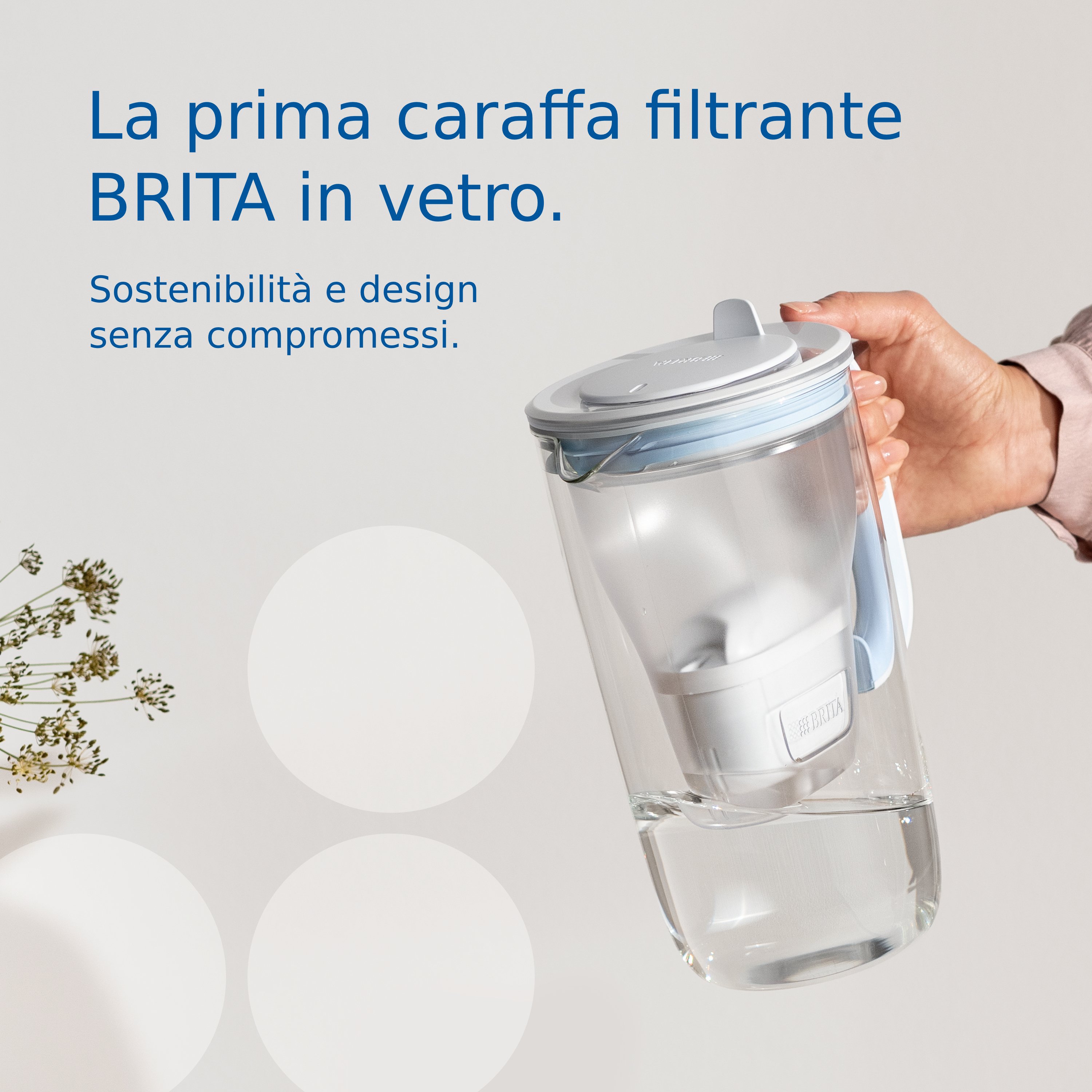 Brita Caraffa filtrante vetro (2.5L) incl. 1x filtro MAXTRA PRO All-in-1 che riduce cloro, calcare, PFAS e metalli - Caraffa premium