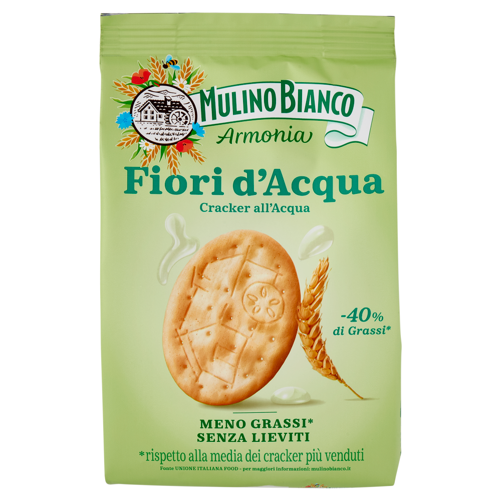 Mulino Bianco Armonia Fiori d'Acqua Cracker Senza Lievito Ricchi di Fibre 250g