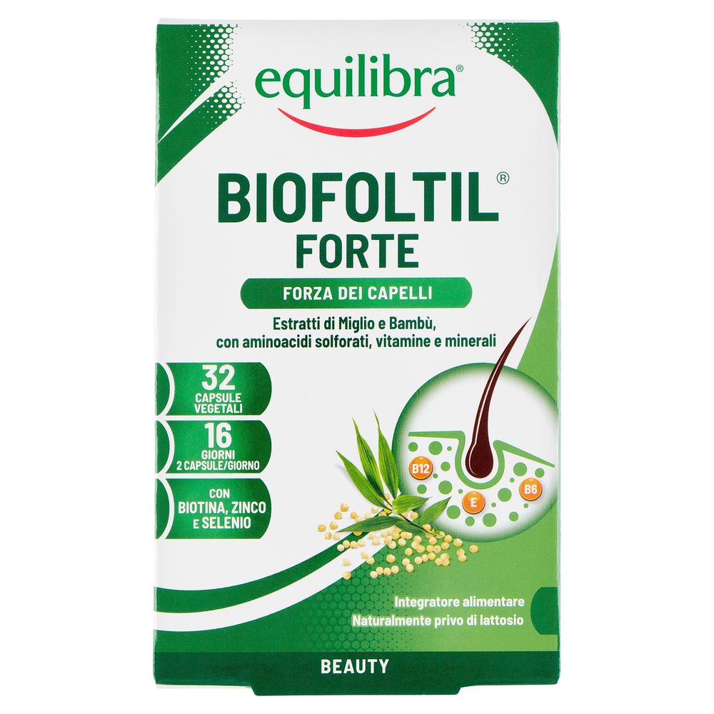 Equilibra Biofoltil Forte Forza dei Capelli 32 Capsule Vegetali 36,1 g