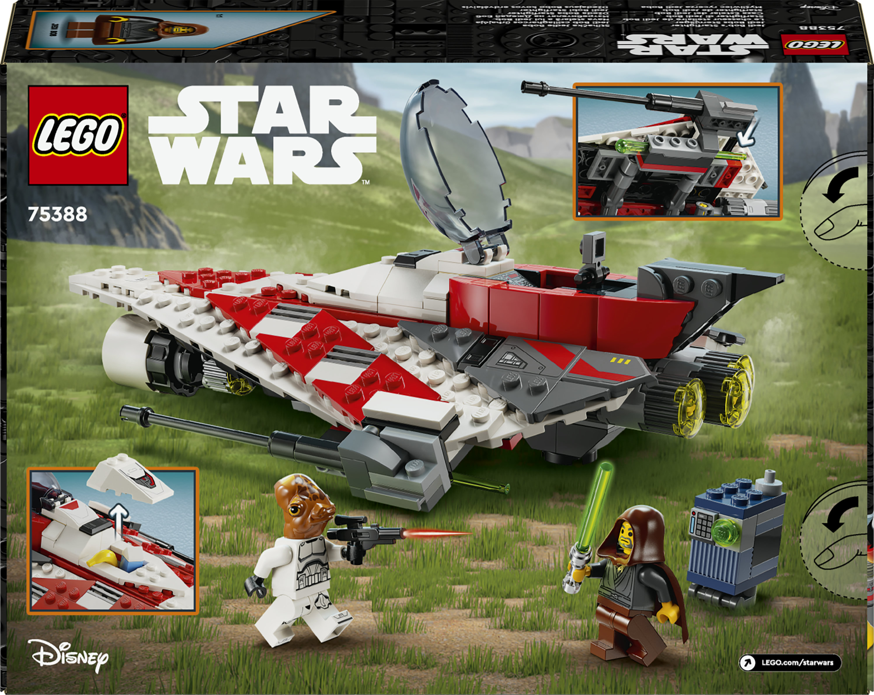 LEGO Star Wars 75388 Starfighter di Jedi Bob, Astronave Giocattolo da Costruire con 2 Minifigure, Giochi per Bambini 8+