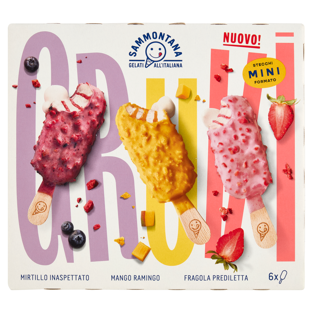 Sammontana Gruvi Mini Mirtillo Inaspettato, Mango Ramingo, Fragola Prediletta 6 x 37,5 g