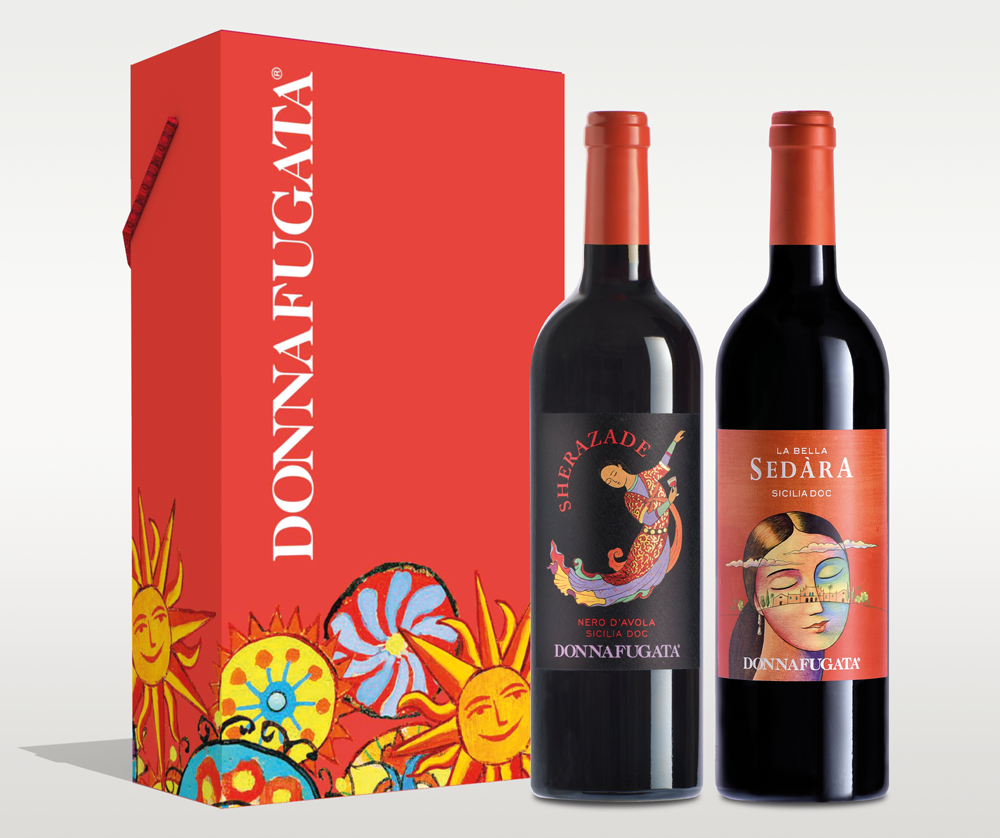 Astuccio 2 bottiglie Sherazade Nero d'Avola Sicilia DOC e La Bella Sedàra Sicilia DOC