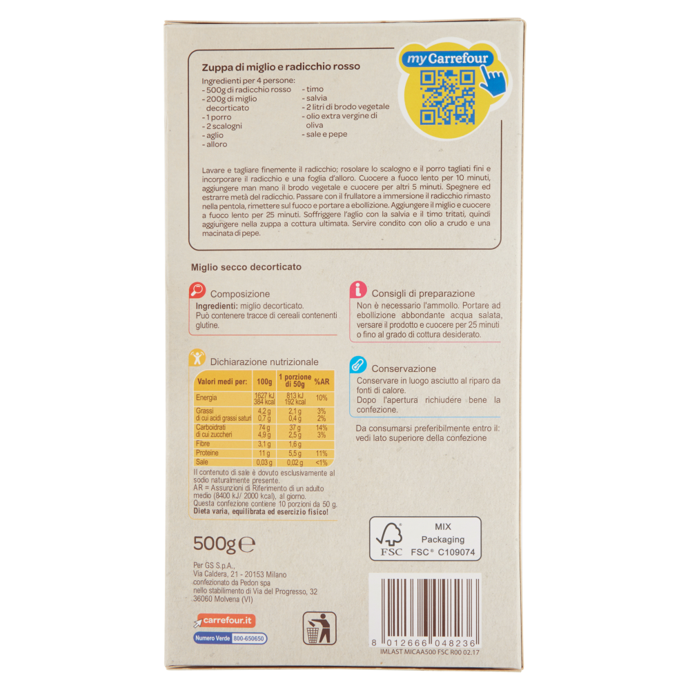 Carrefour Miglio Decorticato 500 g