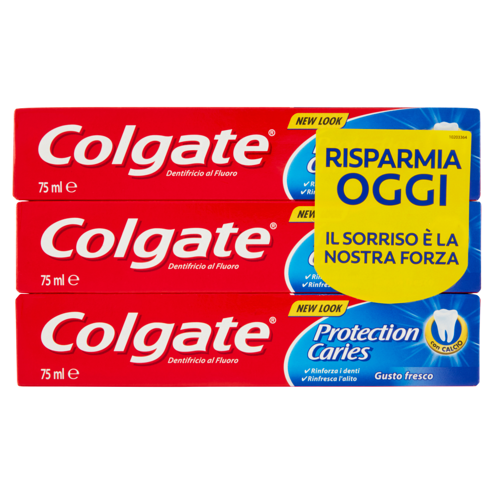 Colgate dentifricio Protezione Carie con calcio 3x75 ml Carrefour
