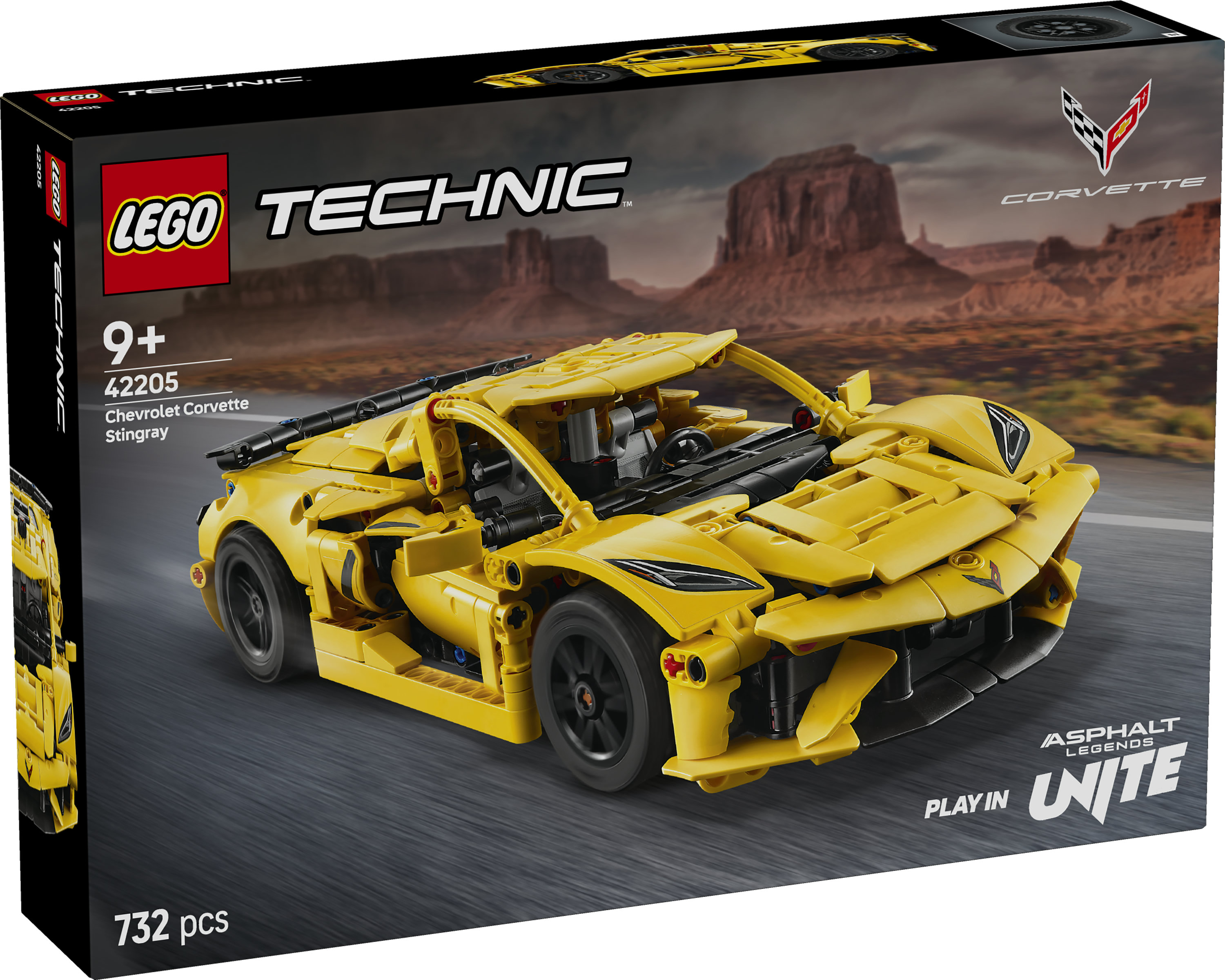 LEGO Technic 42205 Chevrolet Corvette Stingray - Modello di Auto per Bambini 9+ Fan delle Macchine Giocattolo con Funzioni