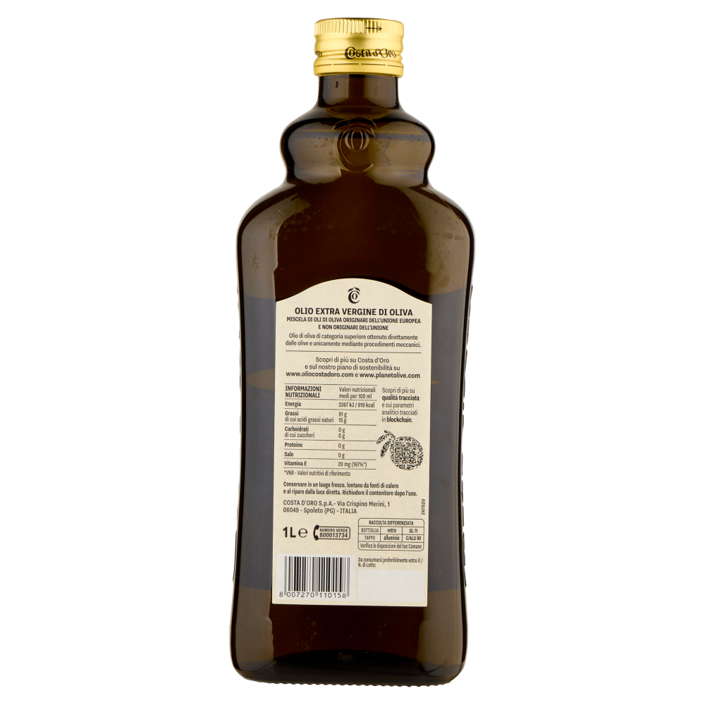 Costa d'Oro l'Extra Olio Extra Vergine di Oliva 1 L