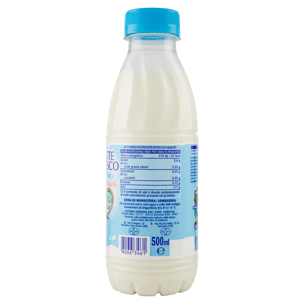 Latte Milano Latte Fresco Intero Alta Qualit&agrave; 500 ml