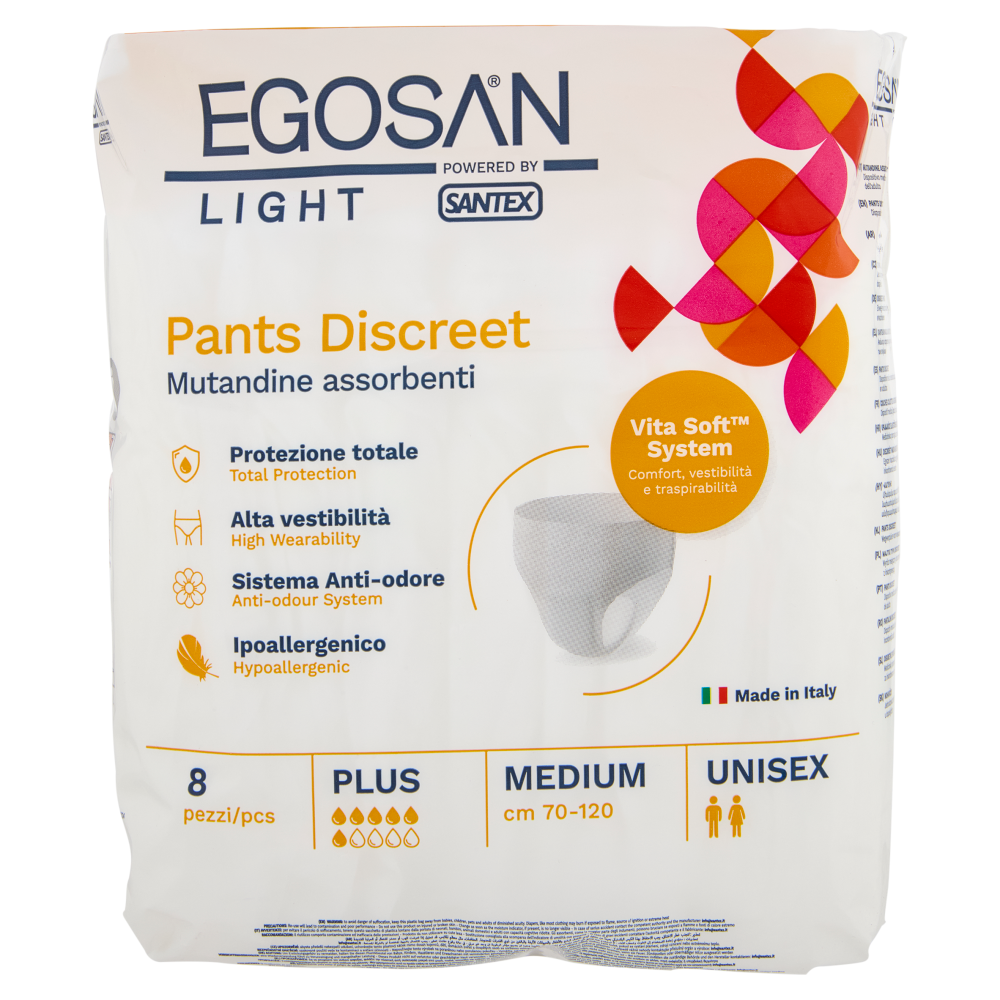 Egosan Light Pants Discreet Plus Medium Unisex 8 pz