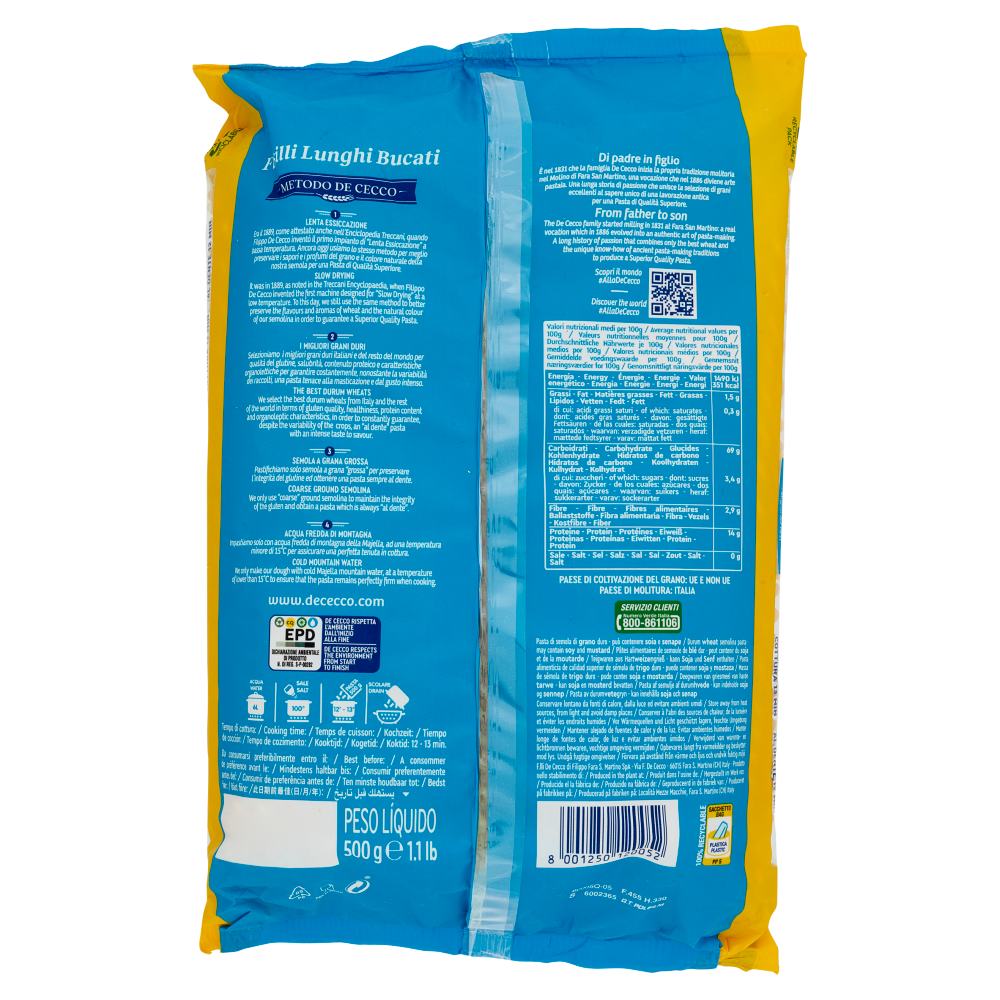 De Cecco Fusilli Lunghi Bucati n&deg;5 500 g