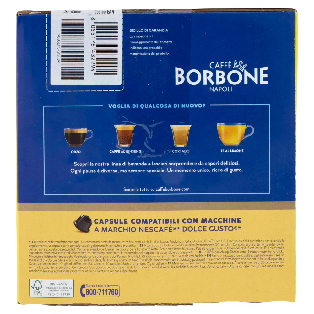 Caffè Borbone Miscela Decisa Capsule Compatibili Nescafè Dolce Gusto* 90 x 7 g