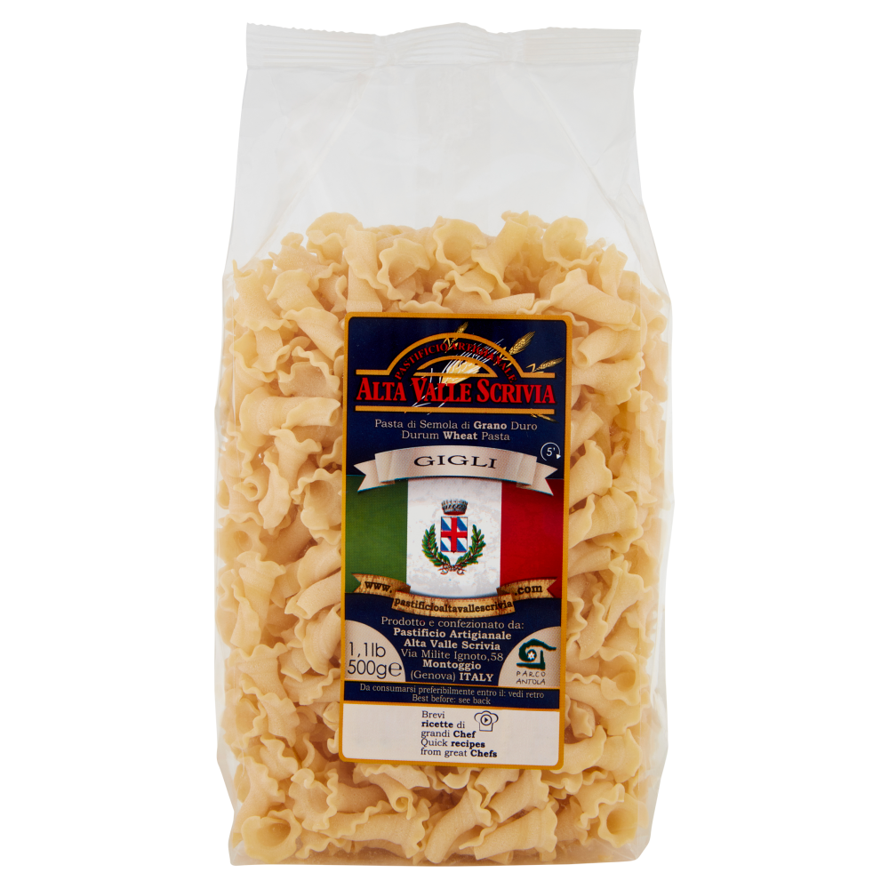 Pastificio Artigianale Alta Valle Scrivia Pasta di Semola di Grano Duro Gigli 500 g