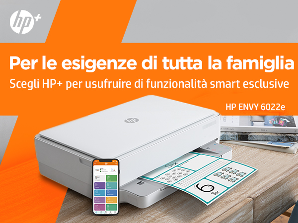 HP ENVY 6022e Wireless All-in-One Colore Stampante, Instant Ink; Fotocopiatrice, scanner