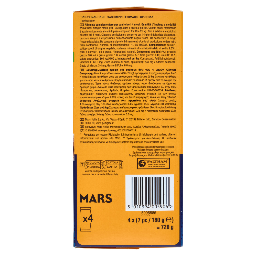 Pedigree Dentastix Snack per igiene orale Cane Medio 28 Pezzi 720 g