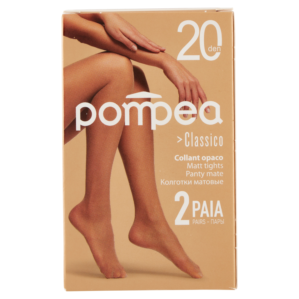 pompea Classico Collant opaco 20 den 3/4-M/L Polvere Dorata 2 Paia