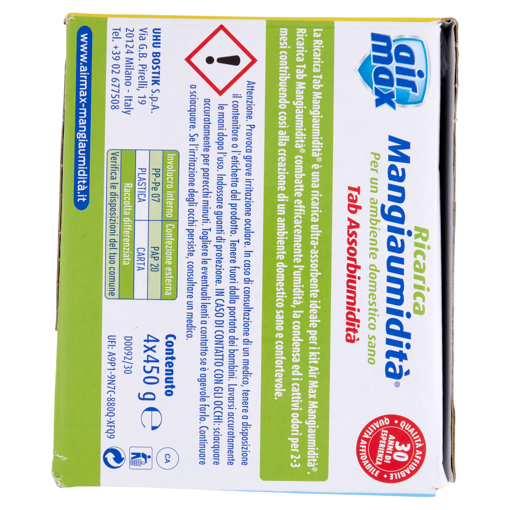 air max Mangiaumidità Ricarica Tab Fragranza Neutra 4 x 450 g