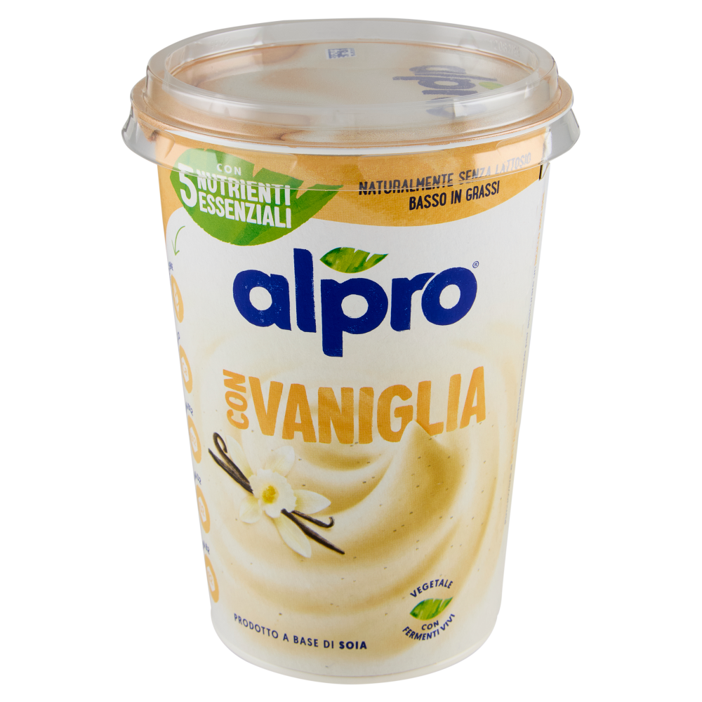ALPRO Alternativa Vegetale allo Yogurt, Vaniglia, a base di Soia, basso in Grassi, No Lattosio, 400g