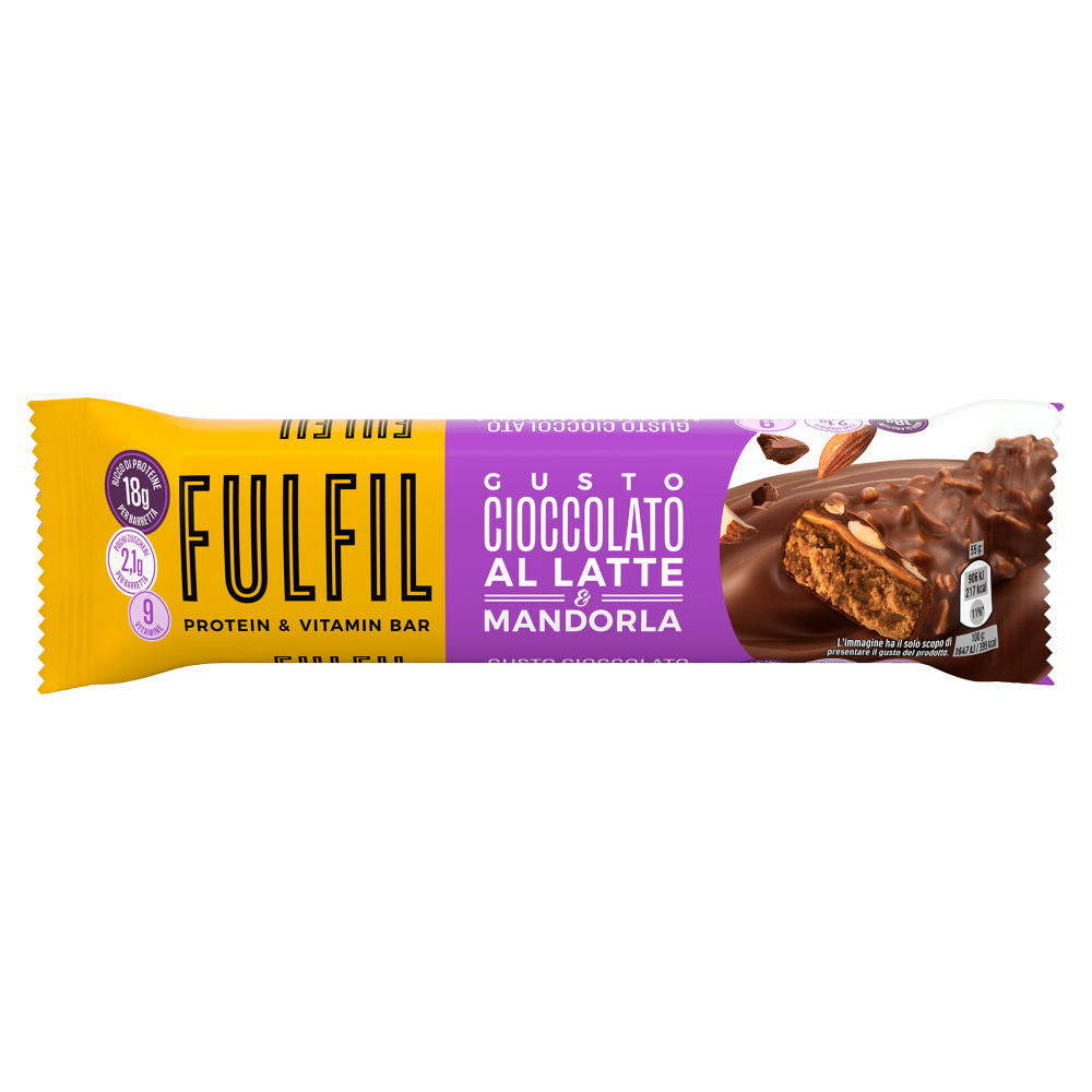 Fulfil Protein and Vitamin Bar barretta proteica Cioccolato al Latte & Mandorla 55g